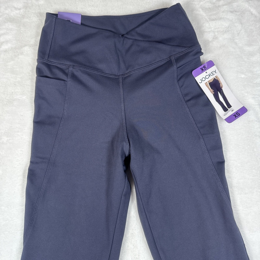 Jockey Womens‎ Crosswaist Yoga Pants Charcoal Gray High Rise Pockets XS JL0899 - Picture 4 of 9